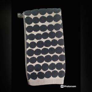 Marimekko Black and Off White Polka Dot Towel Finland